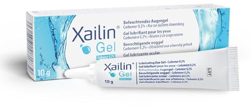 Xailin Gel – Gel hidratante para ojos | Alivio de ojos secos | 10 g | De larga duración, amigable con lentes de contacto, sin conservantes, dosificación sencilla