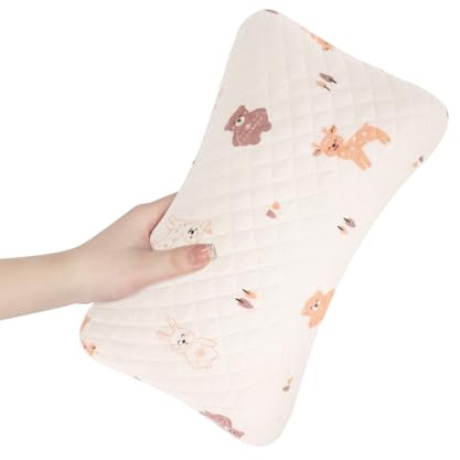 Blublu Park Petit coussin de voyage 11 x 7 - Mini coussin de voyage pour nuque, poignet, vertèbres lombaires et genoux - En coton - Lavable en machine - Motif chevreuil