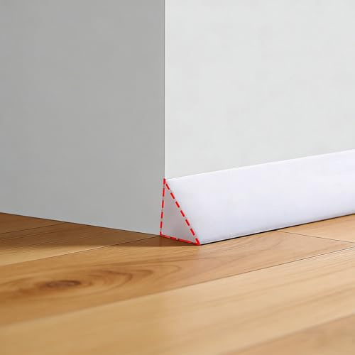 Flexible Triangular Molding Trim Self Adhesive, Rubber Caulk Tape Seal Strip for Floor,Bathroom, Bathtub,Tile Edge(White, 3 Meters)