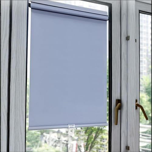 Tenda a rullo con meccanismo a molla, oscurante, per finestre, tende retrattili, per balcone, tenda temporanea, per privacy, 138, colore bianco, 40 x 150 cm