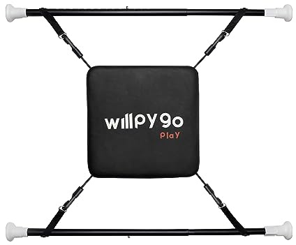 willpygo Doorway Punching Bag Mini Portable Boxing Bag Apartment Friendly Workouts Aerobic Exercise Stress Relief Boxing accessories Speed Bag Stand Sports Fitness Workout Equipment 28-36 Size Black