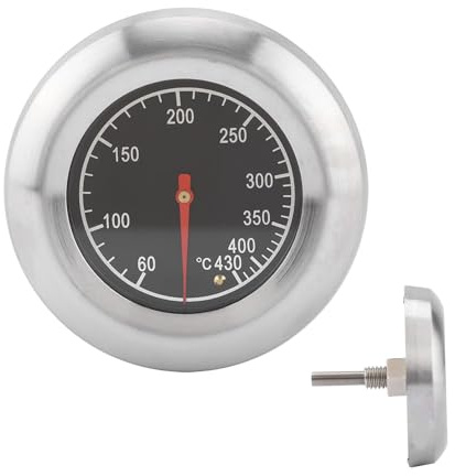 SIXHAOBU Termómetro para Barbacoa, Medidor de Temperatura en Acero Inoxidable para Barbacoa, Rango 60-430℃/100-800°F para Horno, Estufa de Leña Accesorios Herramienta
