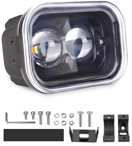 JMEST LEAD 4 Inch Led Motorcycle Headlight,45W Cool White, Hi Lo Beam Universal Led Driving Work Lights for Motorcycle ATV Truck E-Bike