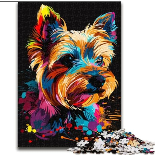 Puzzle 1000 Pieces Jigsaw Yorkshire Terrier Dog Puzzle Made of cardboard,Challenging Brain Teaser for Teenagers, Family Game Night Fun 1000pcs(26x38cm)