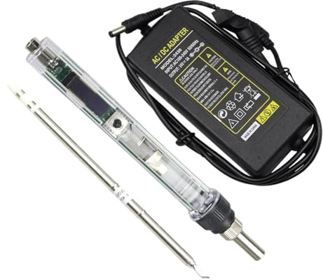 Electric Soldering Iron Kit DC 12-24V 72W Adjustable Temperature Mini Digital OLED Welding Solder Station Tools(T12-KU Kit)