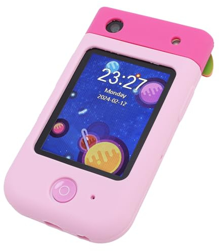 Generic Kids Music Player Phone Toy 2.8 Inch 180° Flip Camera Design Multi-functional Kids Smart Phone Toy for Cognitive Development (Rabbit Pink)
