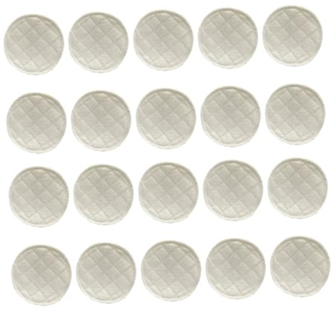 Dischetti per Allattamento Lavabili Riutilizzabili 20 Pezzi in Cotone | Protezione Anti-perdita a Tre Strati, Forma Aderente al Seno, per Donne, Colore Chiaro, Confezione da Venti Pezzi