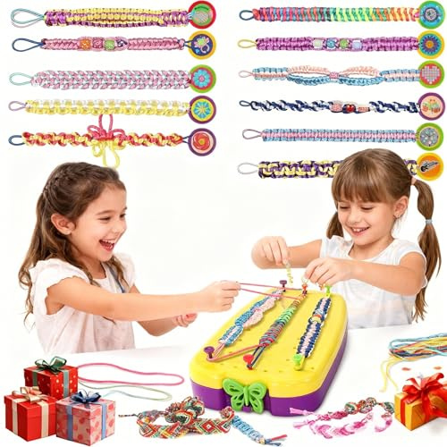 PTylo Kit bracciale ragazza, kit di artigianato per braccialetto di amicizia per ragazze fai da te kit creativo per bambini giocattoli di arte e artigianato per ragazze di 6 7 8 9 10 11 12 anni regalo