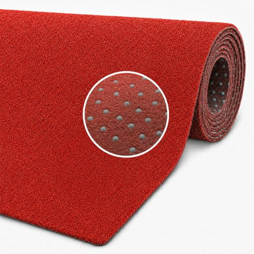 Internethandel Pfordt Kunstrasen Rot 500x400 cm mit Noppen | vielseitiger Bodenbelag für Balkon, Terrasse, Garten, Camping und Events, individuell zuschneidbar, ca. 7 mm Gesamthöhe