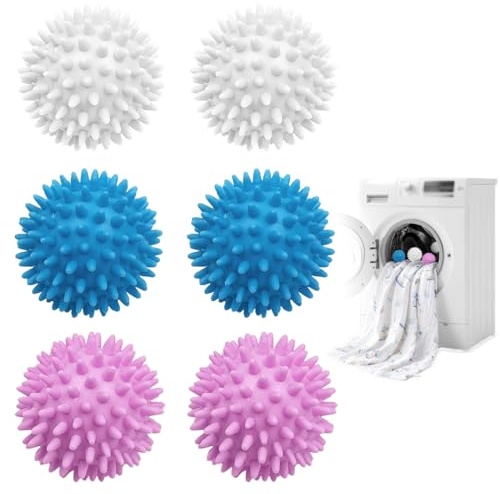 GNALIA 6 Stück Trocknerbälle Waschkugeln Für Waschmaschine Und Trockner, Wäschebälle Zur Reinigung, 4Cm