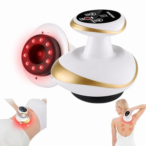 Masajeador Anticelulítico Reductor Eléctrico con Vacío y Gua Sha, Máquina Anticelulitis con Calor, Masaje Profundo Muslos Abdomen Hombros (Amarillo)