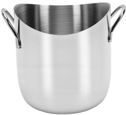 Fabater Cubo de Hielo de Acero Inoxidable para Fiestas, Cubo de Hielo Portátil para Champán con Asas, Enfriador de Botellas de Vino para Bar, Fiesta, Barbacoa, Tina de Bebidas con Asas