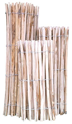 Staketenzaun Kastanie 175 x 500 cm (Lattenabstand 4-5 cm) - Kastanienzaun Natur - Staketen Roll Zaun aus Edelkastanie