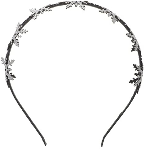 FRCOLOR Weihnachten Schneeflocken Haarreif Stirnband Haarreifen Entzückende Nette Glitter Haarschmuck Party Favors Supplies für Kinder Damen(Silber)