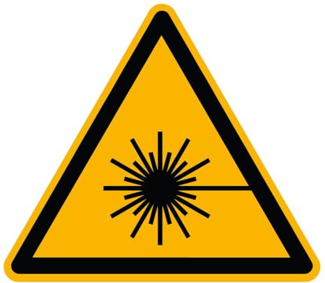 Aufkleber Warnzeichen Warnung vor Laserstrahl Warnaufkleber ASR/ISO W004 SL50mm 12 Stück