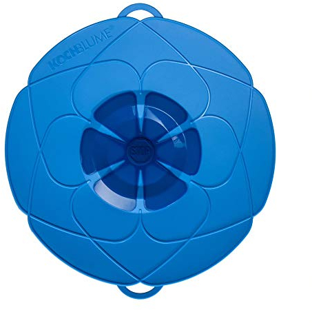 Kochblume L 29cm | Überkochschutz | Spritzschutz | für Töpfe von 14-24cm geeignet | Ein Deckel für alles, Variante:Mittel Q 29 cm 14-24 cm, Kochblume Farbe:Blau L 29cm