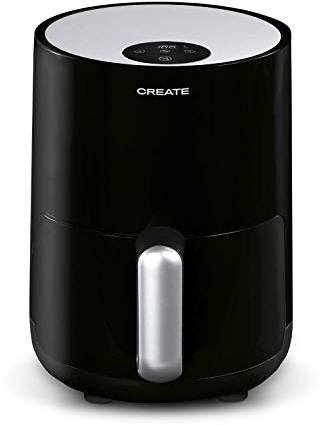 CREATE/FRYER AIR/Friggitrice ad aria Nero, senza olio, capacità 1,5 L, 900W, cestello antiaderente, programmabile