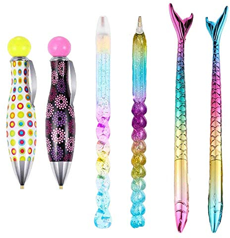 SNOWZAN 6 Stück Diamond Painting Zubehör Werkzeug 5D Drill Pen Stift Strassstein Diamant Meerjungfrau Malwerkzeuge