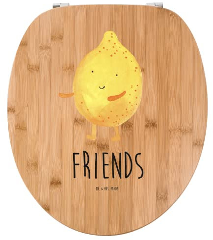 Mr. & Mrs. Panda Motiv WC Sitz Beste Freunde Zitrone - Geschenk, Toilettendeckel, Klodeckel, lustige Sprüche, Toilette, Tiermotive, WC-Sitz,