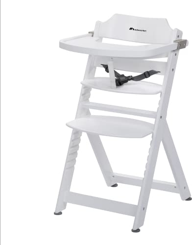 Bebeconfort Timba Kinderhochstuhl Mitwachsend, 6 Monate - 99 Jahre, bis 110 kg, Hochstuhl Baby, Abnehmbares Tablett, Verstellbarer Sitz & Fußstütze, 3-Punkt-Sicherheitsgurt, für Timba Baby, White