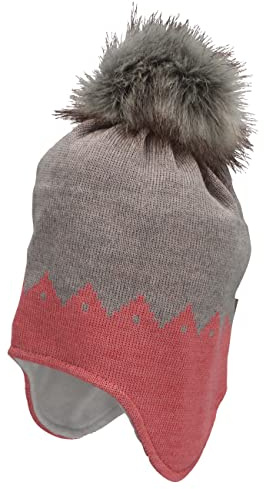 Sterntaler Baby Mädchen Inka Mütze - Zweifarbig, Strick aus Wollmischung, Gefüttert Mit Baumwollfleece - Rosa, 53