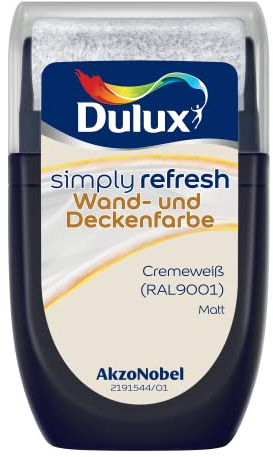 Dulux Simply Refresh RAL9001 - Pintura para techo y pared (30 ml), color crema
