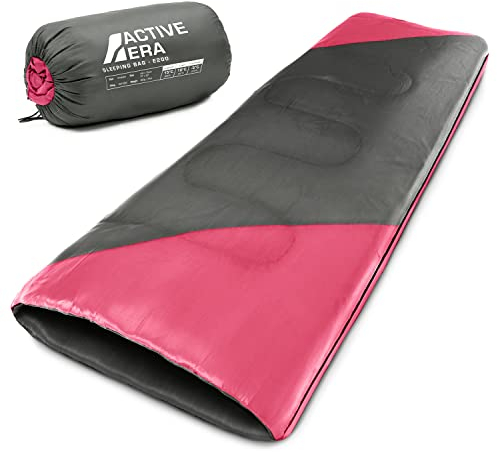 Active Era Deckenschlafsack - Sleeping Bag, -3°C bis 15°C Sommer, Frühling, Herbst - Leichter Schlafsack Outdoor und Indoor - Pink