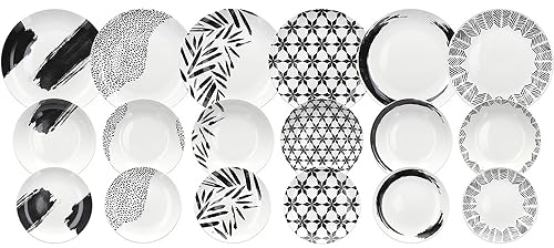 Tognana Zenith, servizio piatti per 6 persone, 18 pezzi, porcellana, Bianco