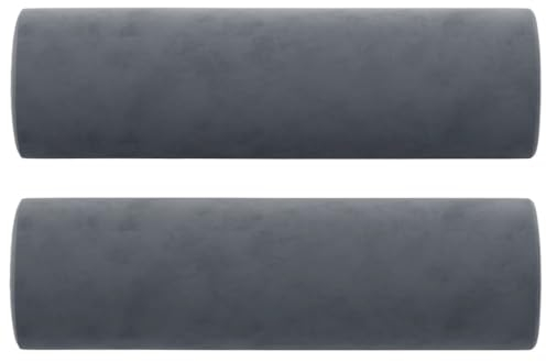 vidaXL 2X Cojines Decorativos Almohada para Sofá Silla Sala de Estar Salón Dormitorio Habitación Coche Hogar Interior Terciopelo Gris Oscuro
