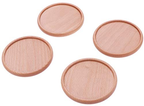 BESTonZON 4stücke Runde Holzuntersetzer Aus Buchenholz Robuste Isoliermatte Mit Für Tassen Schalen Und Snacks Für Küche Bar Und Wohnbereich