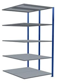 qpool24 Anbauregal, Doppelregal, Fachbodenregal Stecksysem MULTIplus250, 2000 x 1000 x (2x600) mm (HxBxT), 2x5 Fachböden, Kreuzstrebe, RAL 5010 enzianblau