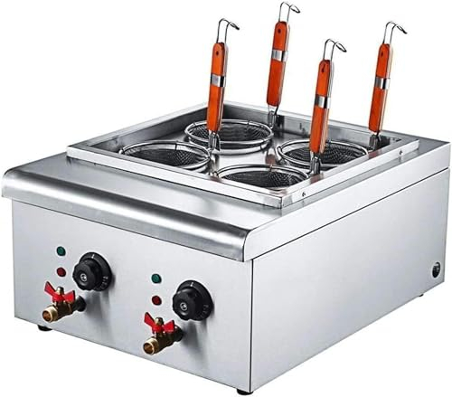 WQZStar Cuiseur de Nouilles, marmite à pâtes, Machine de Cuisson de Nouilles électrique Commerciale à 4 Trous, Machine à Spaghetti en Acier Inoxydable, pour Les Restaurants, Les Snacks à Domicile