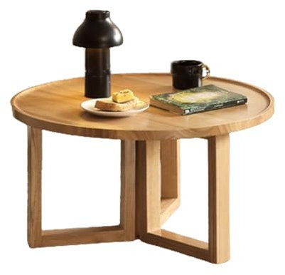 beaka Runder Couchtisch, Wohnzimmertisch Modern Für Büro Oder Wohnzimmer Sofatisch Für Büro, Küche, Wohnzimmer Satztische Sind Frei Kombinierbar (Color : Log, Size : 84 * 84 * 40cm)