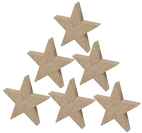 STOBOK 6stücke Unbehandelte Holzsterne Für Bastelprojekte Deko Für Weihnachten Hochzeiten Und Feste Individuell Gestaltbare Ornamente Aus Natürlichem Holz