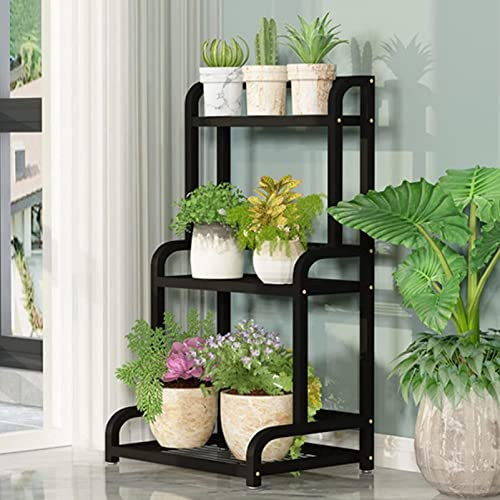 CCYENG Supporto per Piante da Interno Supporto per Piante a 3 Livelli Portaoggetti per Vasi da Fiori Angolo per Interni ed Esterni in Ferro Battuto Scaletta Multipla