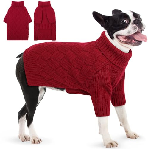 AOFITEE Hundepullover Grosse Hunde, Rollkragen Pullover Hunde mit Beinen | Rollkragen Hund Pullover mit Geschirr öffnung Weihnachten Hundepulli Sweater für Kleine Mittelgroße Große Hunde
