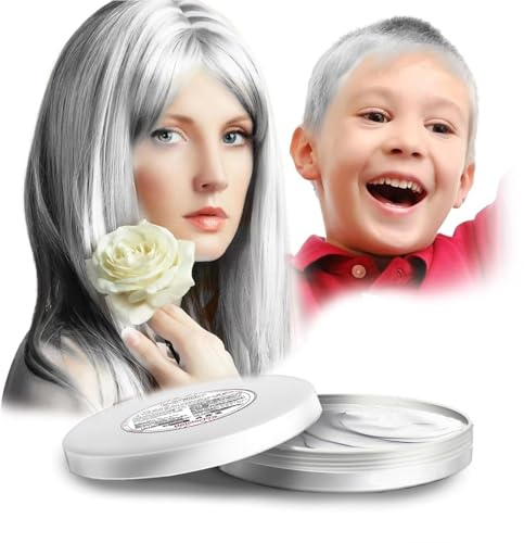HaiolorPro White Hair Colour Wax Temporary, Temporary Hair Dye for Kids, Hair Makeup Paint Wax for Parties or Cosplay, Hair Coloring Products No Messy