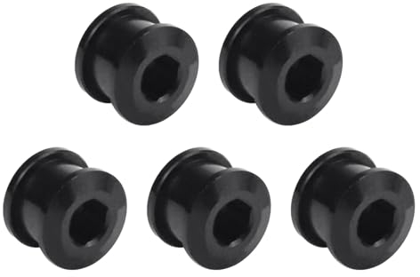 Granvoo 5 Pezzi Bulloni Corone Singola per Bici, 7075 Lega di Alluminio Bulloni a Manovella Dadi a Corona Singola, M8 Lega Acciaio Corona Viti per Bici da Strada Mountain Bike BMX MTB Fixie