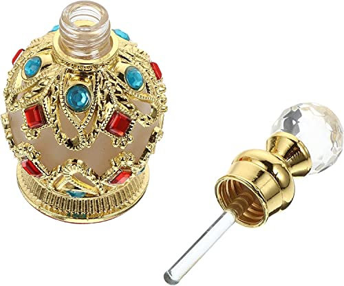 Botella de perfume recargable portátil, atomizador de perfume, botella de perfume antigua Botella de perfume de cristal Botella de perfume de vidrio vacía vintage Recargable 15ml ( Color : Golde