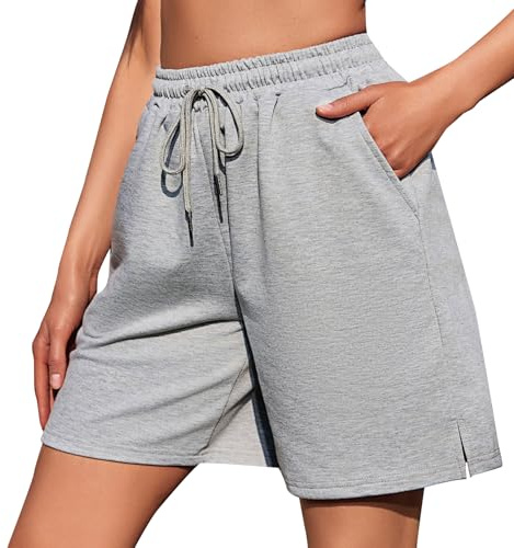 Jezonga Sportshorts för Kvinnor Sommar Joggingshorts med Hög Midja med Ficka Casual Strand Gym, XXL