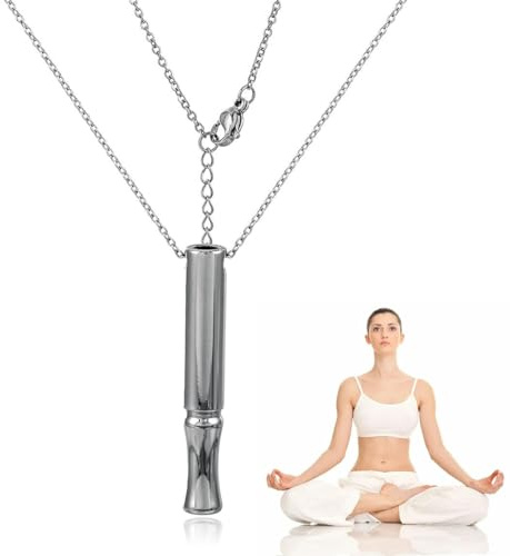 Rauchentwöhnung Hilfsmitte,V2 Halskette Rauchfrei Original,Atemkette Rauchfrei Hilfsmittel Raucherentwöhnung Kette mit Pfeif,Angst Atemhalskette mit Widerstand,Gegen Rauchen Aufhören Necklace