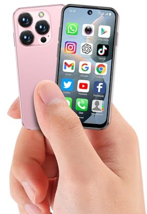 YOHOPE Smartphone mini, schermo HD da 3,88 pollici, doppia SIM con doppia standby,riconoscimento facciale Face ID, adatto per i bambini e gli studenti come telefono di backup, senza blocco (Rosa-3G)