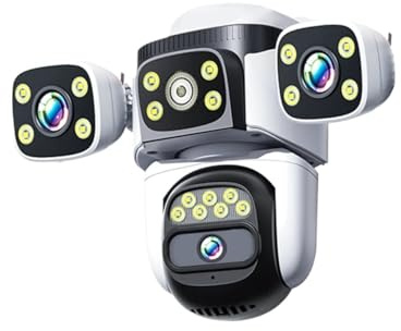 KKENZA Telecamera WiFi 8K, Telecamera di sorveglianza con Scheda SIM 4G da 15 MP, PTZ, Smart Home, monitoraggio Automatico, Impermeabile, CCTV, IP Esterno(US Plug,4G Cam)