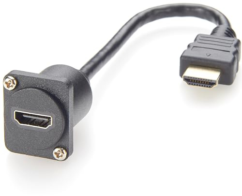 Plinkwirekb Cavo di prolunga HD MI con vite di tipo D per montaggio a pannello, presa femmina a maschio, cavo ad alta definizione, cavo HDMI su HDTV, presa tipo D