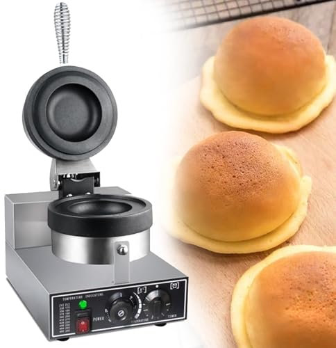 Pressa per hamburger, macchina per gelato antiaderente, stampo per waffle da 4 pollici e 1200 W, pressa per hamburger elettrica commerciale da 50 a 300 °C