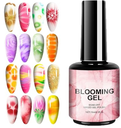 Nail Blooming Gel, 15 ml UV/LED Watercolor nail ar t, gel d'effet d'encre en marbre dur