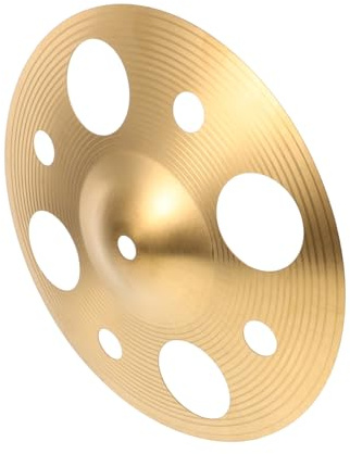 Kisangel Platillo Crash Perforado De 10 Pulgadas De Aleación Dorada, Platillos Para Batería De Alto Rendimiento, Accesorios Para Batería Para Grabación y Actuaciones