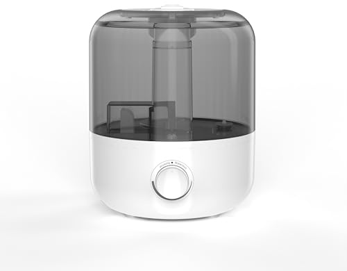 iTOMA 3L Large Top Fill Humidifiers for Bedroom, Mist Humidifier with 360° Dual Nozzles, Water Purification Filter, Adjustable Mist Levels, Ultra Quiet for Home Office Nursery