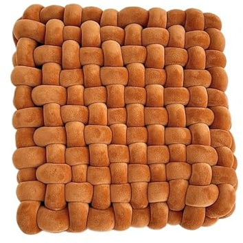 LXLAEOANG Cojín de Felpa con Nudo Cuadrado, cojín Relleno for sofá, Decorativo for Silla Oficina, Tejido for alféizar Ventana(Caramel)