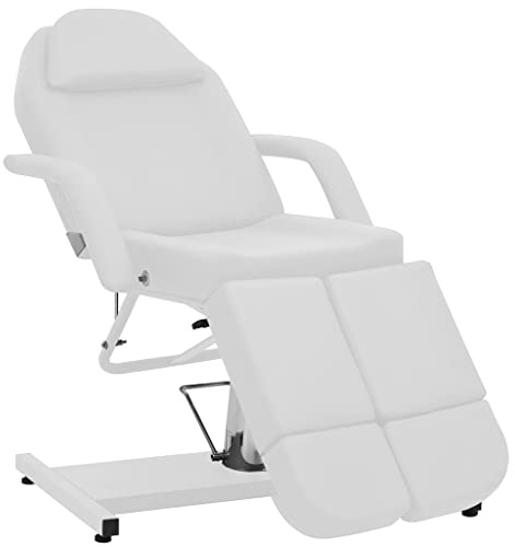 SKM Chaise de Traitement de beauté Similicuir Blanc 180x62x78 cm,Santé & beauté,Hygiène personnelle,Massage & Relaxation,Fauteuils de Massage,Blanc,47.95KG,110267